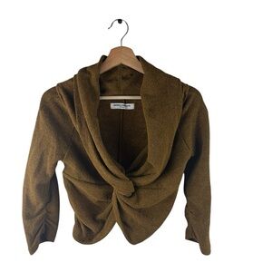 Amanda Uprichard Twist Front Crop Sweater